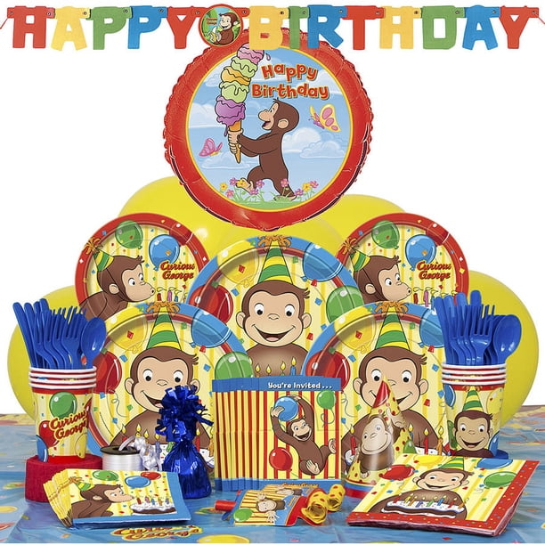 Deluxe Curious Party Supplies Kit for 8