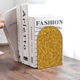 thumbnail image 6 of KLL Gold Glitter Print Wood Book Ends for Shelves,1 Pair Wood Bookends Book Holder Stand Decorative, Book Stoppers for Heavy Duty Books CD File Video Games, 6 of 8