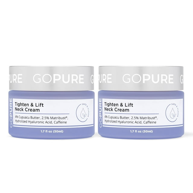 Crema reafirmante para cuello GoPure Beauty, paquete de 2 unidades, 50 ml, antienvejecimiento
