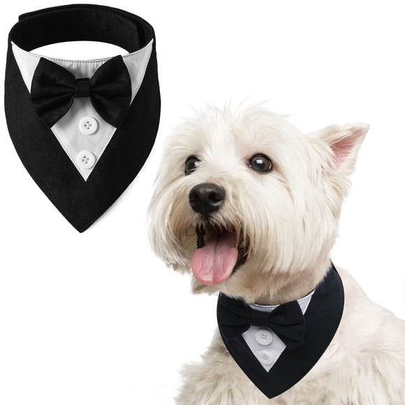 Esmoquin para perro FUAMEY ajustable en polialgodón negro, talla XS