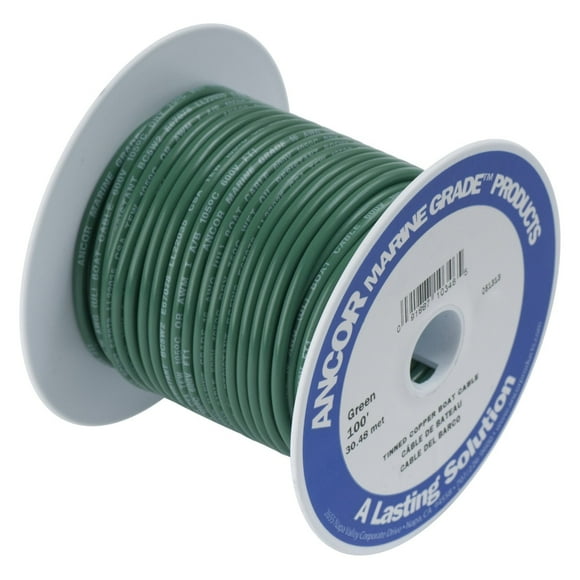 Ancor 108302 Marine Grade Electrical Primary Tinned Copper Boat Wiring (10-Gauge, Green, 25-Feet)