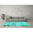 thumbnail image 3 of Ahgly Company Machine Washable Indoor Rectangle Abstract Turquoise Blue Modern Area Rugs, 5' x 8', 3 of 4