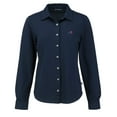 thumbnail image 2 of Women's Cutter & Buck Navy Buffalo Bills Americana Advantage Eco Soft Pique Tri-Blend Long Sleeve Button-Up Shirt, 2 of 3
