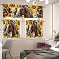 thumbnail image 5 of Sunflower Horse Kitchen Curtains Over Sink Rod Pocket Curtain Drapes for Bathroom 3 Piece Set Swag Valances and Tier Set for Bedroom Cafe, 5 of 6