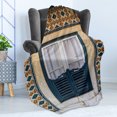 thumbnail image 4 of Shutters Soft Flannel Fleece Blanket, Window of Old Architecture in Lisbon Portugal Touristic Town Cultural Nostalgic, Cozy Plush for Indoor and Outdoor Use, 50" x 70", Teal Orange, by Ambesonne, 4 of 5