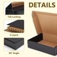 thumbnail image 5 of 40-Pack 7x5x2-Inch Shipping Boxes – Recyclable Black Corrugated Cardboard Mailers for Small Gift & Business, 5 of 6
