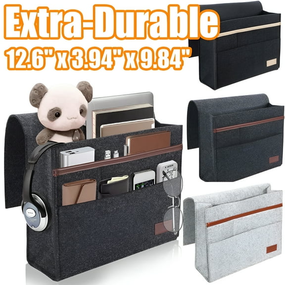 ACDANC Bedside Caddy Hanging Bed Organizer Storage Bag Pocket for Bunk and Hospital Beds,College Dorm Rooms Baby Bed Rails,Camp,Multi Pockets-12.6" x 3.94" x 9.84"