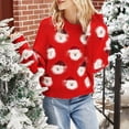 thumbnail image 4 of Chandail de Noël pour Femmes Col Rond Chandail Père Noël Mode, 4 of 6