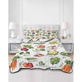 thumbnail image 3 of Vegetables Twin Size Down Alternative Comforter, Lightweight Comforter Quilt Bedding Set with Pillow Shams Watercolor Farmhouse Fruits All Seasons Bed Comforter Duvet Insert 68"x86", 3 of 7