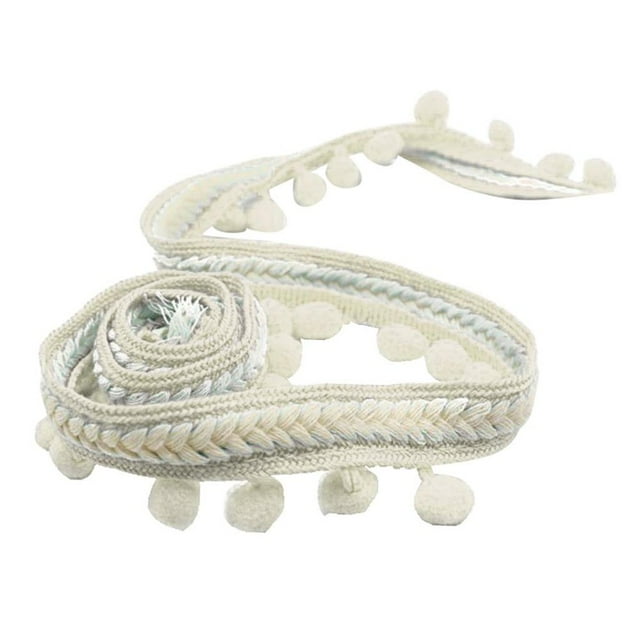 MesaSe 5 Yards Ribbon Pompom Lace Band Edge Crafts Gray
