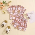 thumbnail image 4 of Futezty Girls Summer Outfits, 4th of July Baby Girl Outfits Toddler Girl Summer 2PCS Outfits Sleeveless Suspender Floral Top Yellow Shorts Set, 4 of 7
