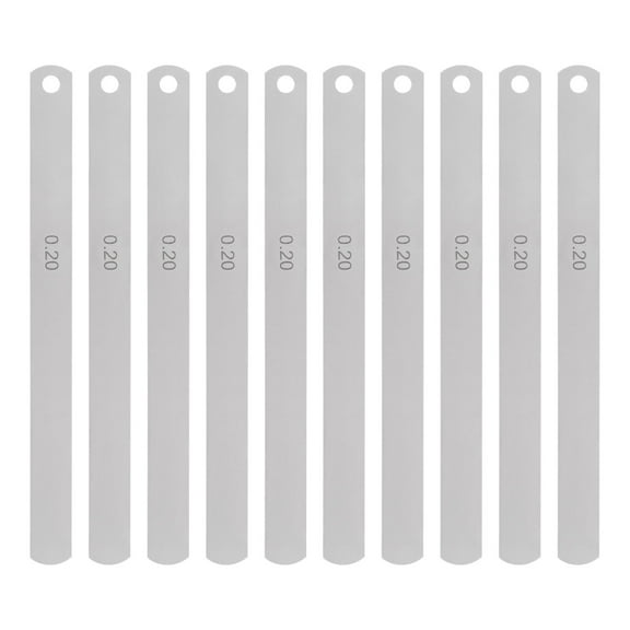 10 Packs Mn Steel Feeler Gauge 0.2mm Thickness 150mm Length Metric Filler Thickness Gage Gap Measuring Tool