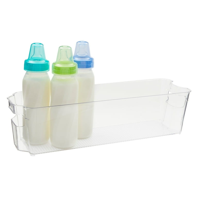 Clear Plastic Freezer Organizers, Breastmilk Storage Containers (14.5 x 4 x  3.75 In, 2 Pack)