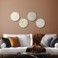 thumbnail image 4 of Metal Wall Sculpture Decor White Gold 4-Piece Sunburst Hanging Art for Home Living Room Office, 4 of 6