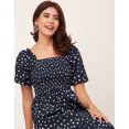 thumbnail image 5 of Moomaya Printed Cotton Short Sleeve Fit And Flare Dress - Cute Casual Dress, 5 of 9