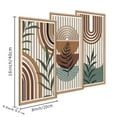 thumbnail image 6 of Large Boho Wall Art Set Of 3 Framed Mid Century Modern Wooden Wall Decor Abstract Geometric Wood Wall Sculptures For Living Room Bedroom 16"x 32", 6 of 11