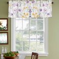 thumbnail image 3 of Purple Floral Blossom Curtain Valances for Windows, Kitchen Valance Window Treatments Panel 2 Pack, Spring Rustic Botanical Rod Pocket Short Curtains for Bathroom Bedroom 60 x 18 Inch, 3 of 8