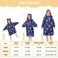 thumbnail image 4 of FORMRS Wearable Blanket Hoodie with Sleeves for Kids Cozy Flannel Sweatshirt, Dark Blue Jellyfish Pattern, 4 of 7