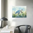 thumbnail image 3 of JEUXUS Ocean Wall Decor Blue Turtle Canvas Art Sea Pictures Coastal Print Painting Nautical Artwork For Home Office Ready to Hang, 3 of 4