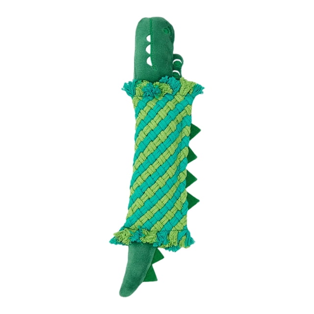 Woven Rope Dog Toy Squeaky Puppy Teething Toy Dog Interactive Tug-of-War Rope Toy for Dogs Teeth Cleaning Entertainment