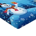 thumbnail image 2 of Ambesonne Christmas Fitted Sheet, Snowman Sanra Gift, Twin Size, Blue Yellow, 2 of 3