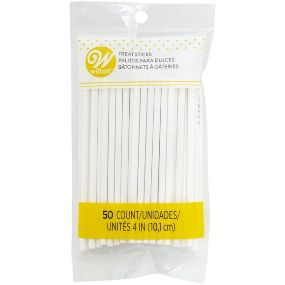 Bâtonnets à gâterie de 4 po (10 cm) blancs Wilton, 50 unités 50 unités