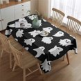 thumbnail image 2 of Black Halloween Ghosts Rectangle Tablecloth 60"x84",Waterproof Polyester Rectangle Table Cloth, Wipeable Spillproof Polyester Tablecloth for Dining, Camping, Indoor and Outdoor, 2 of 5