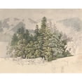thumbnail image 2 of Friedrich Salathé 24x20 Gold Ornate Framed and Double Matted Museum Art Print Titled - Alpine Landscape, 2 of 4