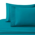 thumbnail image 3 of Hong and Arts Inc. Marina Decoration Ultra Soft Silky Deep Pocket Solid Rayon from Bamboo All Season Bedding Pleated Sheet Set Teal - Twin, 3 of 5