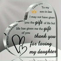 Heart-Shaped Acrylic Keepsake Sentimental Gift For Son-In-Law From Mother-In-Law Birthday Father'S Day Christmas Wedding Present 3.9 X 3.9 Inches