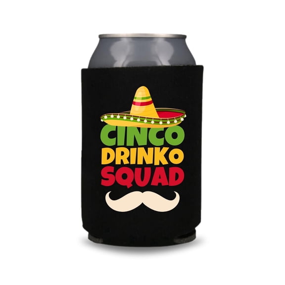 Funny Celebration Can Coolers – Party Drink Squad Coolies – Beer Cooler Gifts and Party Favors (Black)
