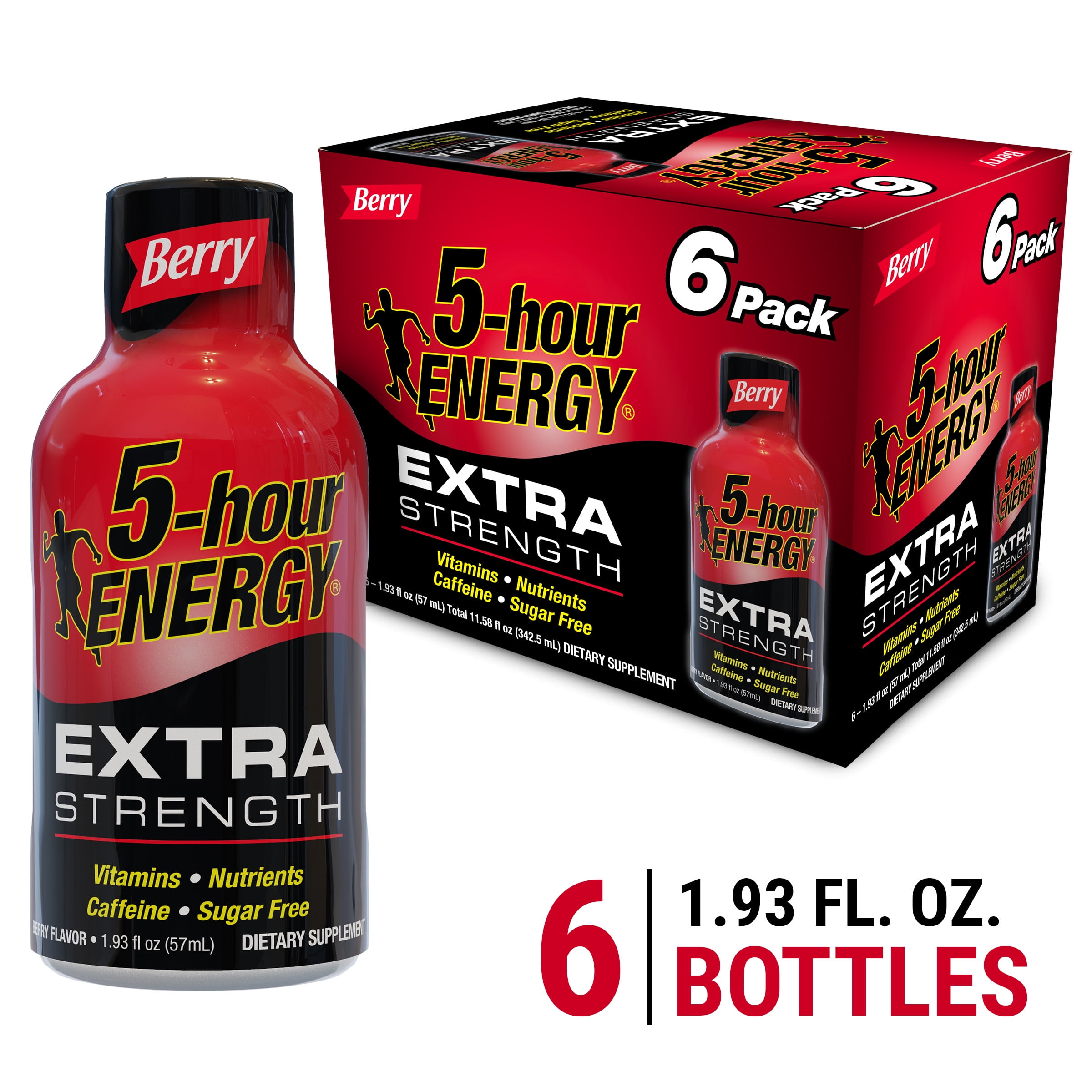 5Hour Energy® Shot, Extra Strength, Berry, 1.93 oz, 6 Pack Walmart