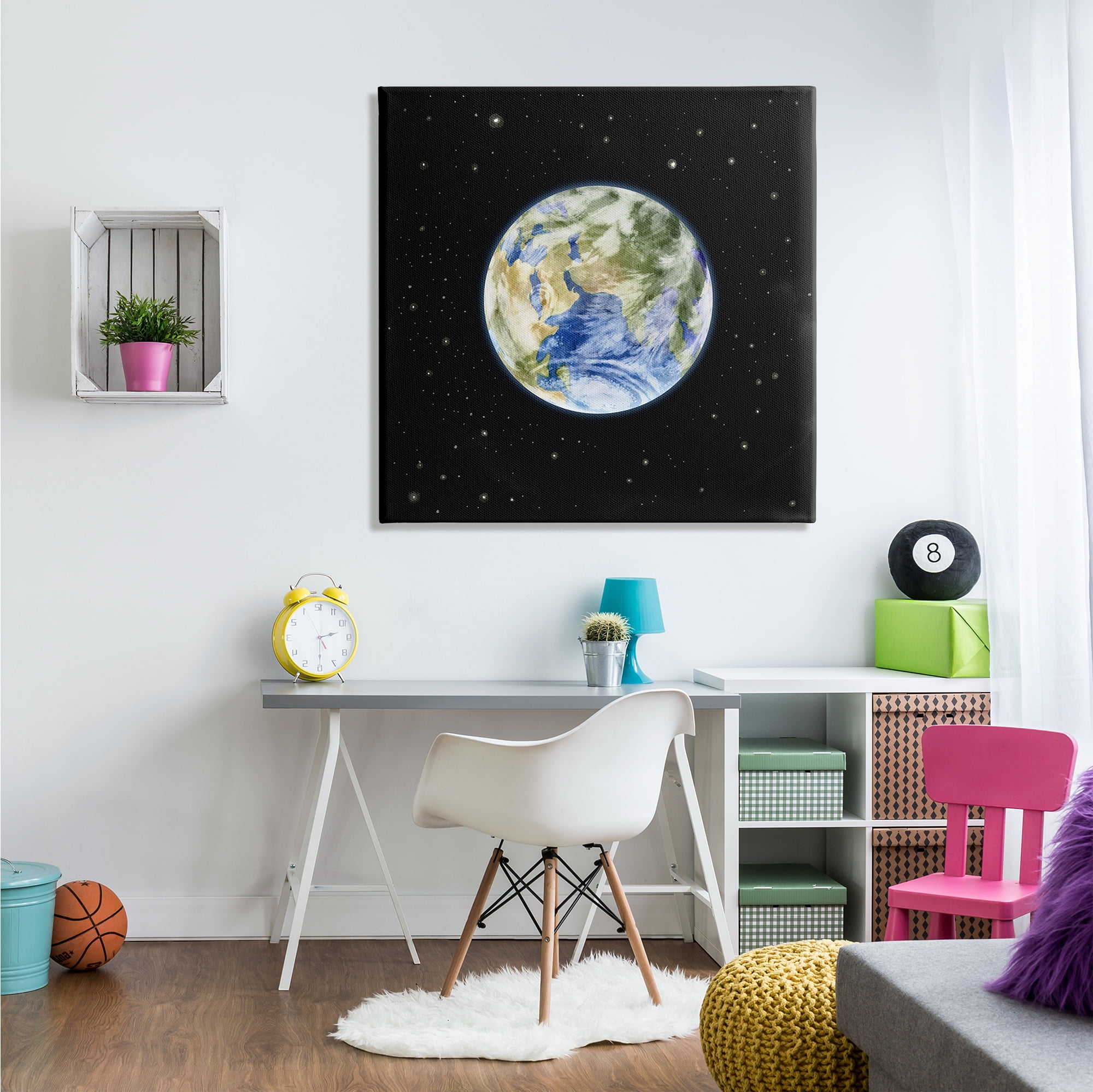 Stupell Indtries Planet Earth Surrounded By Stars Outer Space Sky,36 x 36,Design by Grace Popp&nbsp;