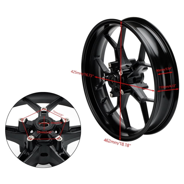 Black Front Wheel Rim for Honda CB CBR 650 R CB650R CBR650R 2019 - 2023 22 21 20