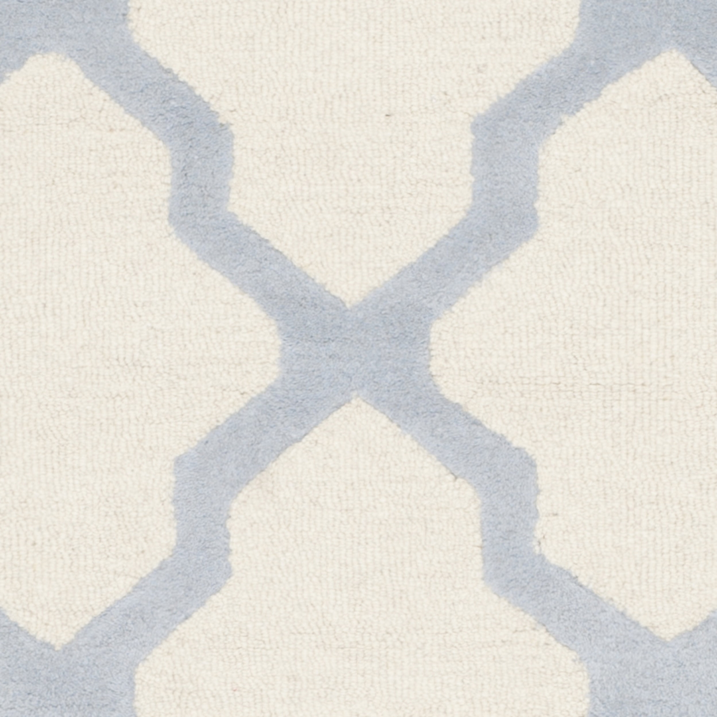 SAFAVIEH Cambridge Liam Geometric Wool Area Rug, Ivory/Light Blue, 2'6" x 4'