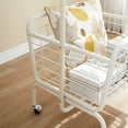 thumbnail image 4 of Luci Convenient Metal Clothes Rack ST17260 with Lockable Caster Wheels, Storage & Clothes Hanging Bar , Heavy Duty Clothing Rack, White, 4 of 6