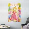thumbnail image 1 of Birthday Decorations for Kids Tapestry, Birthday Girl Princess Themed Image with Hearts and Balloons, Wall Hanging for Bedroom Living Room Dorm Decor, 40W X 60L Inches, Multicolor, by Ambesonne, 1 of 2