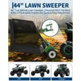 thumbnail image 6 of Wisykoke 44 Inch Tow Behind Lawn Sweeper, 29 Cu. Ft Heavy Duty Large Leaf Grass Collector, Tool‑Free Adjustable Brush Height, Dumping Rope for Riding Mower, Yard Driveway Sidewalk Debris Cleanup, 6 of 8