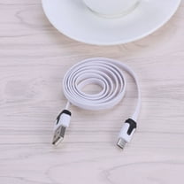 Worgeous cable Durable Flat Noodle Micro USB Sync Quick Charger Cable for Tablet Smartphone Cell Phone MP3 Player (White)
