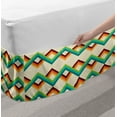 thumbnail image 2 of Abstract Bed Skirt, Illustration of Colorful Stripes with Geometric Shapes Retro Design, Elastic Bedskirt Dust Ruffle Wrap Around for Bedding Decor, 4 Sizes, Eggshell and Multicolor, by Ambesonne, 2 of 2