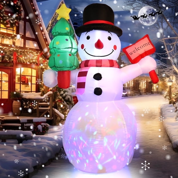 TAIMASI Inflables Navideños de 5 Ft para Exteriores, Snowman Inflable de Navidad con Luces LED, Decoración de Invierno para Exteriores para Fiesta Festiva en Patio, Jardín y Césped, Árbol de Navidad