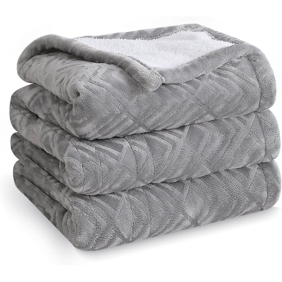 Heated Throw Electric Blanket - 50" x 60" Flannel Velvet Heat Blanket for Office - 5 Heating Setting Bed Soft Warming Blanket with 3 Hours Auto Shut Off, Machine Washable (Grey)