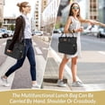 thumbnail image 6 of Large Women Lunch Bags for Work Insulated/Insulated Adult Lunch Box for Women/Durable Nylon Thermal Lunch Bag for Women/Leakproof Cooler Lunch Tote Bag with Storage Pocket (Black), 6 of 6