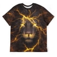thumbnail image 3 of LAOLIUSN Men’s Lion Graphic T-Shirt, Majestic Lion Face Animal Graphic Tee, 3D All Over Print Short Sleeve Crewneck, S-4XL, 3 of 7