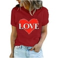 thumbnail image 2 of Amzcrzy Hauts pour Femmes Hauts d'Été pour Femmes T-shirt Imprimé pour Amoureuse des Femmes Col Rond Manches Courtes Hauts T-Shirts pour Femmes Manches Courtes Hauts pour Femme Sortie Hauts pour Femmes Tendance, 2 of 5