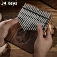 34 Key Kalimba Thumb Piano B Tuned Black Walnut With Pickup Bag Musical