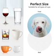 thumbnail image 5 of Leather Coasters with Heat-resistant for Drinks, Puppy Licks Nose -标题2 Round Shape, 5 of 5