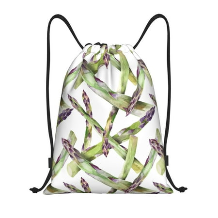 Drawstring Backpack funny Asparagus pattern Sports Gym Bag for Men Women  Waterproof Drawstring Bags for Sports  Travel  Swimming  Beach