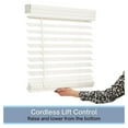 thumbnail image 2 of Cordless 2-inchFaux Wood Blind 47" Wide x 72" Long,(Soft White-Antique White),Smooth, Room Darkening, Horizontal Blinds for Living Room, Bedroom, Interior Door Windows, 2 of 5