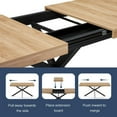 thumbnail image 3 of 55''-70.9'' Extendable Dining Room Table for 4 5 6 7 8 People, Wooden Rectangle Expandable Dining Table with Hidden Storage, Farmhouse Kitchen Table for Dining Room, Kitchens, Office (Oak)-Table Only, 3 of 9